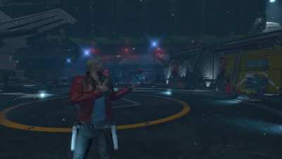 In Guardians of the Galaxy, when you hit the &ldquo;shoot&rdquo; button in a non-combat zone, Star Lord makes finger guns and accompanying sound effects
