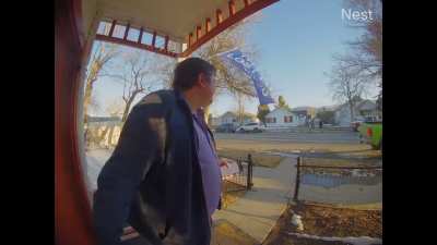 Trump supporter goes on homophobic diatribe over neighbor's "Trump Lost LOL" flag. News link in comments.