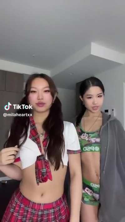 Asian with small tits @milaheartxx and @kiikkoo_mai