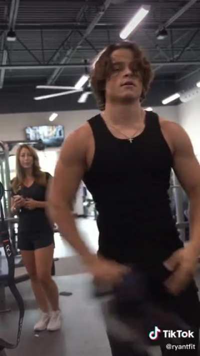 Catching someone staring at your muscles