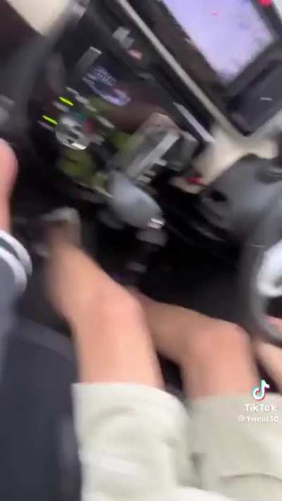 Passenger pulls driver's handbrake while driving