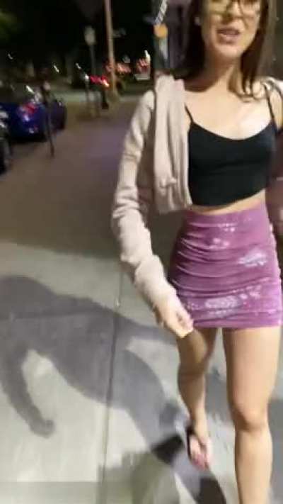 Flashing casually while talking to a friend in public