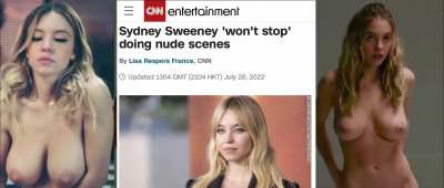 Sydney Sweeney refuses to stop showing her big tits
