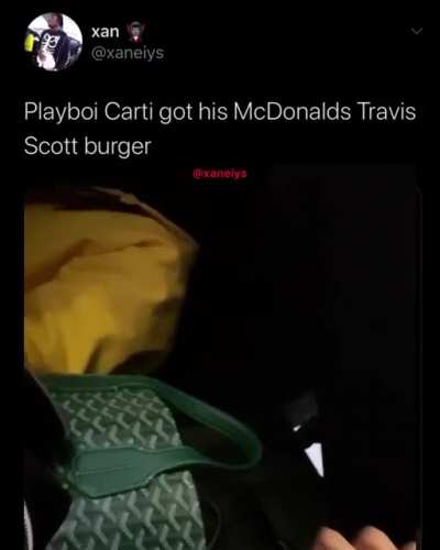 Carti got the Travis Scott burger💀
