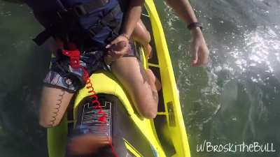 Jet skiing is even more fun with a slut on the back 😏
