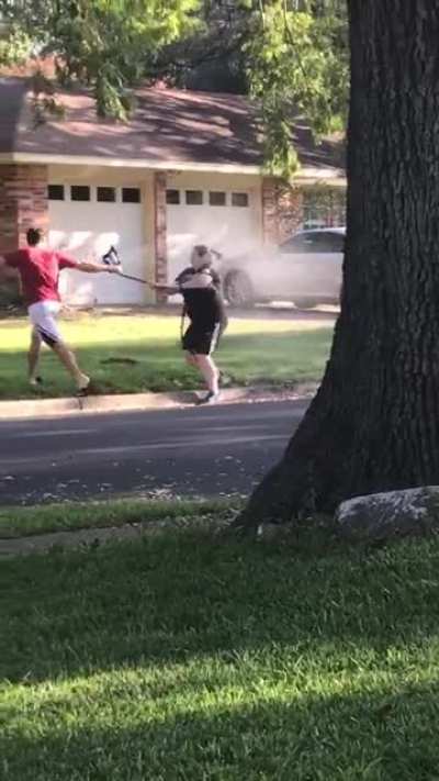 My neighbor has a Black Lives matter sign in her front yard. Some crazy lady parks in the middle of the street and starts screaming &ldquo;White Lives Matter&rdquo; for half an hour. Had to put the hose on her.