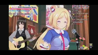 Fly me to the moon ft. Aki Rosenthal with guest guitarist Ashino... 250K Subs Celebration 🍎 Congrats Aki