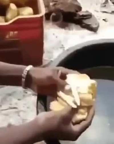 making fries