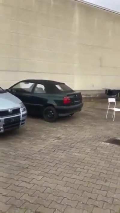 Put powerful firework in trunk and close trunk for prize