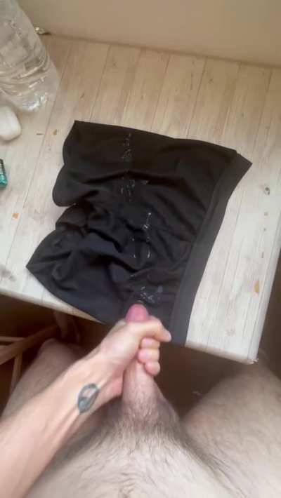 I don&rsquo;t think there&rsquo;s a better feeling than squeezing my throbbing cock until I spurt out a thick load allover a new pair of undies. Made a goal to blast 20 loads on these in one week. Think I can do it? Peep my Redgifs to hear me moan as I cum. (28)