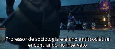 O professor de sociologia ganha, pois ele tem &Eacute;mile Durkheim como stand