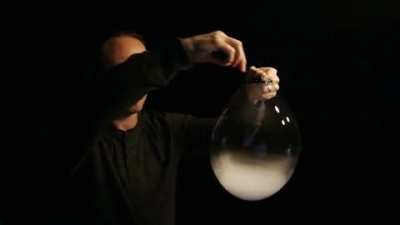 Um.. This is inside a bubble... And it's on fire and has an upside down tornado in it? A soap bubble?