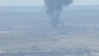 Longer video of the shot down Russian plane in Bakhmut