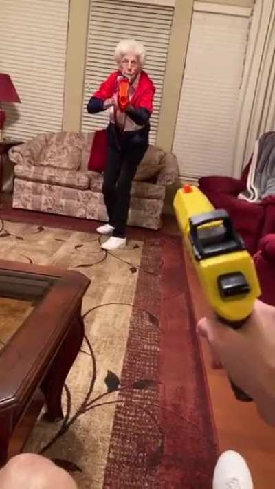 Threatening to Nerf Grandma