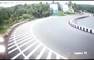 When you don't slow down in a curve...