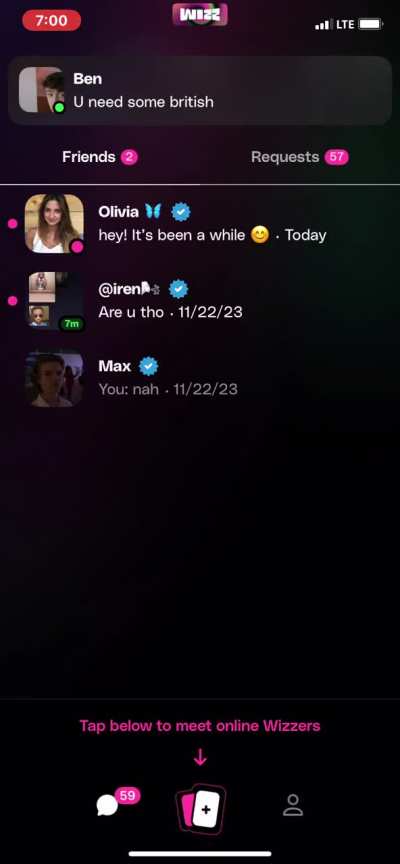 Made a wizz account as a girl for a joke😭🙏