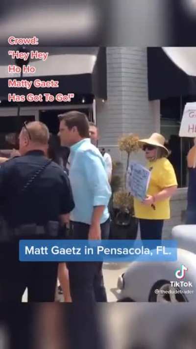 Matt Gaetz gets served a refreshment in Pensacola, FL