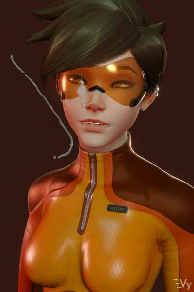 Tracer gets a faceful of mayo (Vulpeculy)
