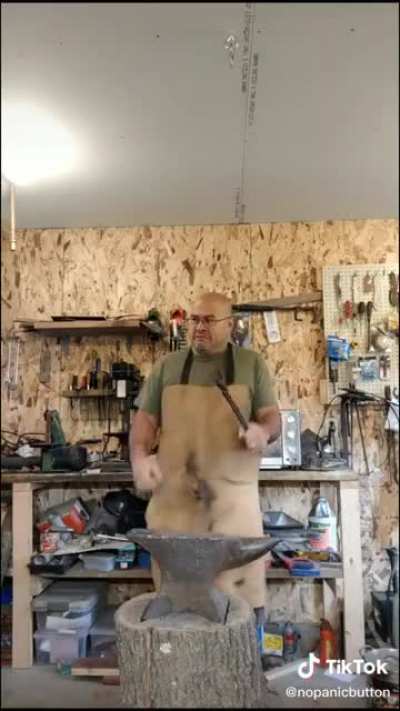Just another musical day in the metal shop