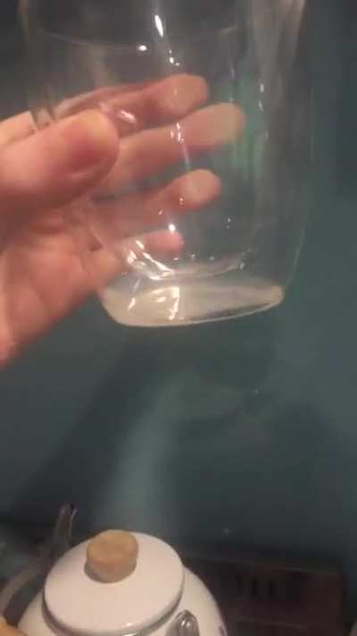 I don&rsquo;t know how this dishwasher liquid got in the cup but it&rsquo;s not gonna come out