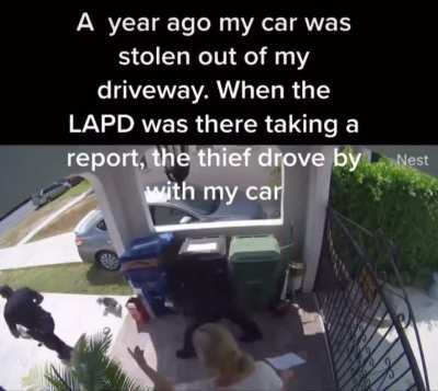 Lady&rsquo;s stolen car drives by while she&rsquo;s reporting it to the police