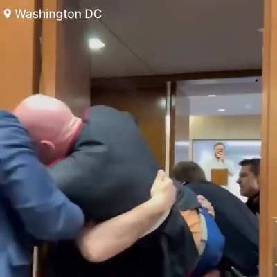 U.S. Marine Brian McGinnis got dragged out of a senate hearing for saying he doesn't want to die fighting a foreign country's war.