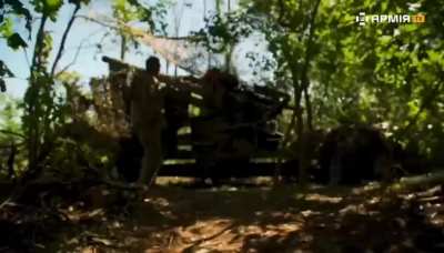 KS-19 100mm anti-aircraft gun used against Russian ground targets by the Luhansk Border Detachment "Revenge". May 2024