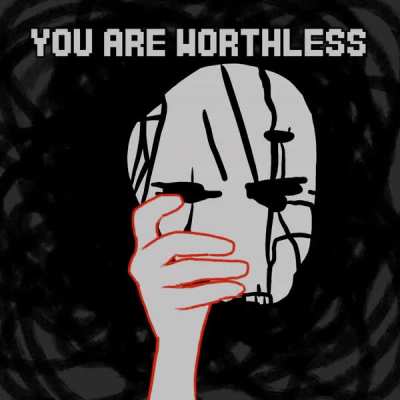 Omori vs Room animated track art "Upon_my_lonely_throne (You are worthless)"