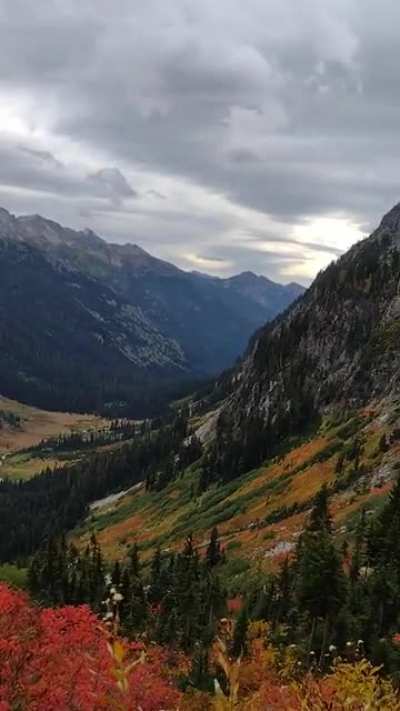 View of the valley as we climbed up to Spider Gap in Wenatchee National Forest, WA