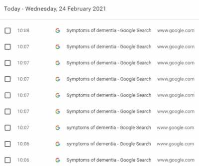 I can't remember searching that. I can't remember searching that. I can't remember searching that.
