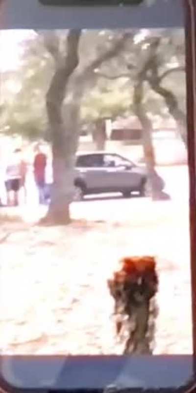Part 2 of "Man pulls out a gun by a school because a woman parked a golf cart too close to his car"