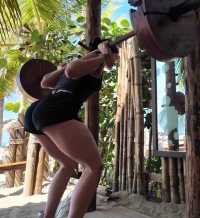 black shorts