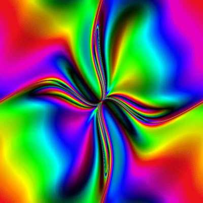 This gif follows the evolution of 529984 double-pendulums (one for each pixel) of varying starting positions. Details in the comments [OC]
