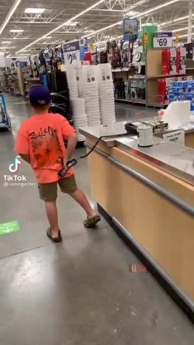 Kid farts over loudspeaker at Walmart