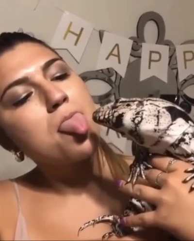 A kiss for the lady