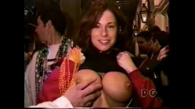 Groping the round ones.