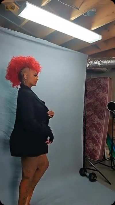 (@shynotshy__) wearing nothing but a jacket on IG Live!