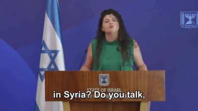 Israeli Ministry for strategic affairs spokeswoman loses it when asked if Israel would give up its nuclear weapons too.. INSANELY proceeds to blame Iran for destroying Lebanon, Iraq and Yemen and that Hezbollah controls the South American Cartels