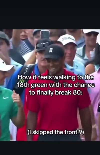Got me feeling like 2000 Tiger Woods.