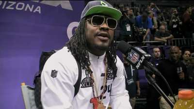 [Throwback] All 5 minutes and 27 seconds of Marshawn Lynch saying &ldquo;I&rsquo;m just here so I won&rsquo;t get fined&rdquo; at his legendary Super Bowl XLIX Media Day Interview
