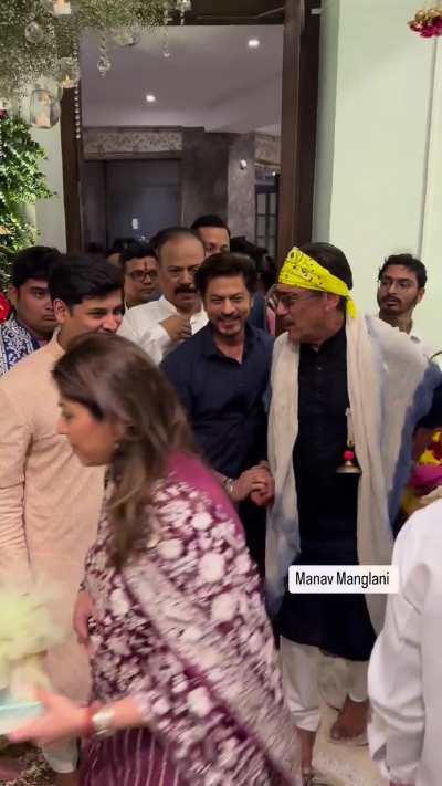 Devdas Duo Reunion as ShahRukh Khan and Jackie Shroff greet each other at CM Eknath Shinde house in Mumbai