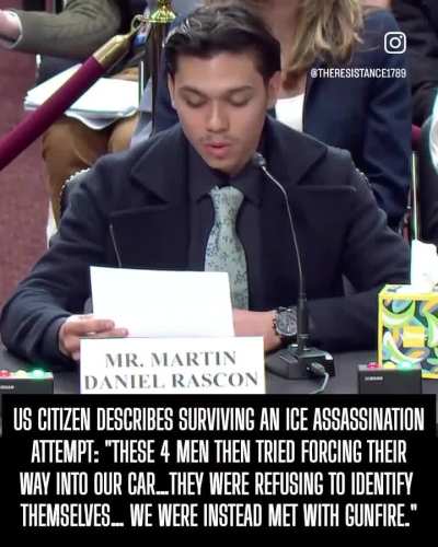 US citizen describing surviving ICE agents’ murder attempt in Congress