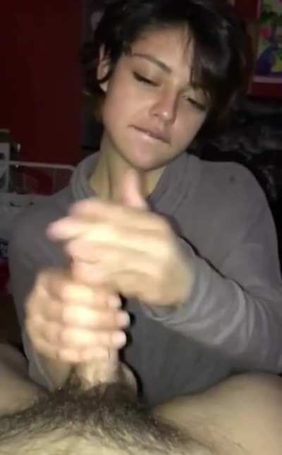 Cutie makes him cum