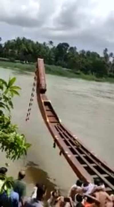 The legendary snake boat of Kerala, locally known as &ldquo;Chundan Vallam&rdquo;, enters the water amidst loud cheers, festivities ahead of the famous boat race. Constructed according to specifications taken from the Sthapathya Veda, these boats vary from 100 to 138