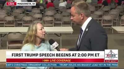 Question for woman at Trump speech in Iowa today - How did Trump&rsquo;s policies benefitted your life? A - Ahhhhhhhhh. I need the government to pay for my back surgery and I&rsquo;m hoping Trump can help me out.
