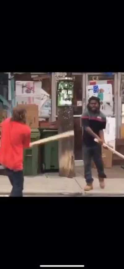 Drops weapon. Runs. Falls&hellip; Gets face obliterated?