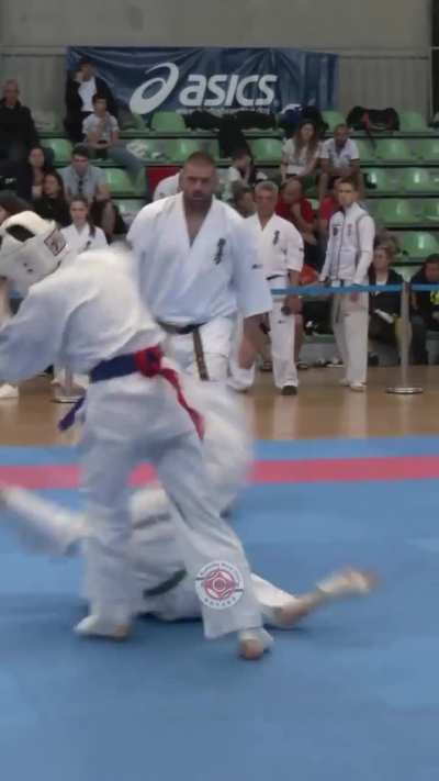 Down her opponent goes