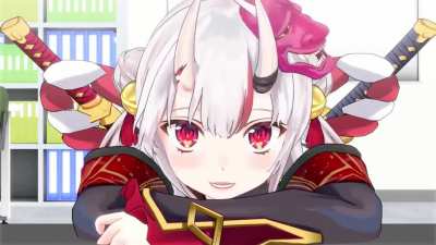(Almost) seamless 1080p 60FPS frame interpolated loop of Ayame head bobbing and talking at you. Should I release a one hour version on YouTube with a lofi edit of her BGM or something?