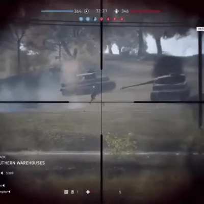 That Dude is having the time of his life dancing around 2 tanks