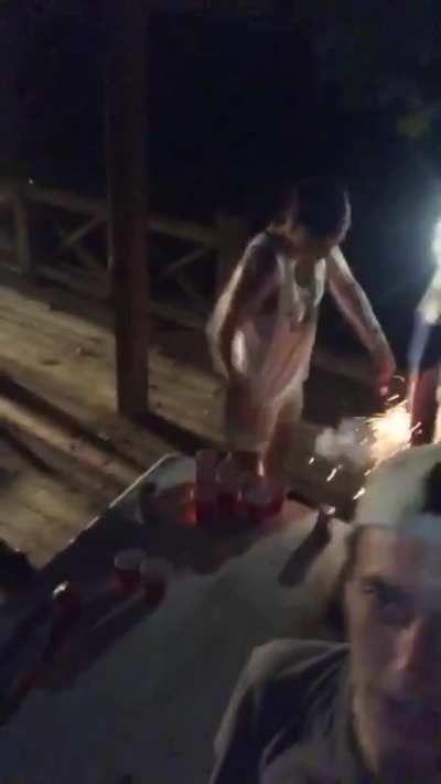 Colten throws fire works at my friends: a 4th of July tradition (original in comments)